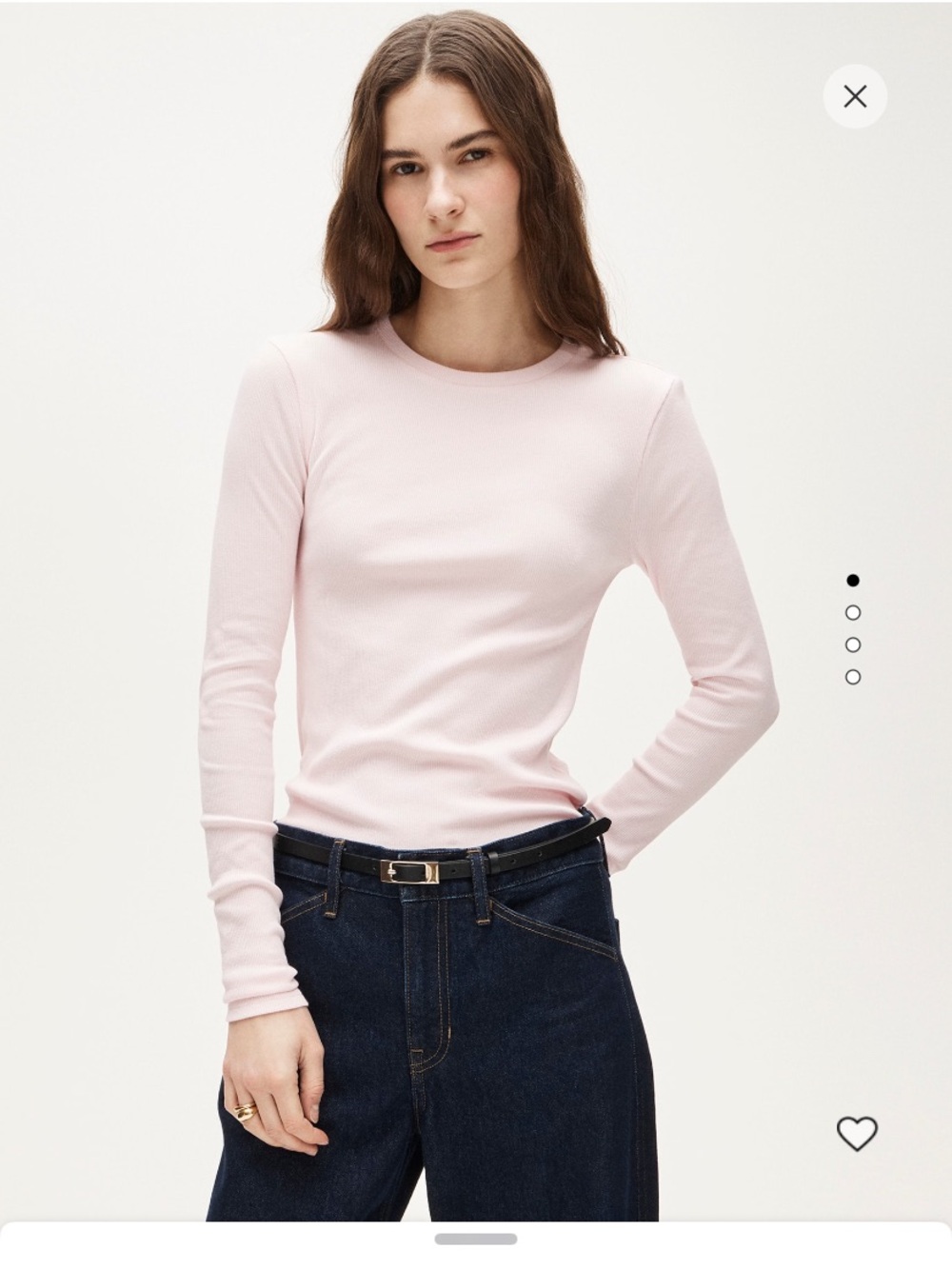 NWT JCrew Perfect Rib Long-Sleeve T-Shirt Size Small Color White Rose
